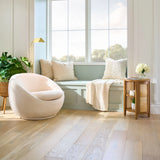 Better Homes & Gardens Mira Swivel Accent Chair, Cream Shearling
