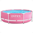 28290EH 8ft x 30in Round Metal Frame Above Ground Swimming Pool, Pink