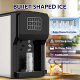 Advwin 3 in 1 Water Dispenser with Ice Maker Countertop, Bullet Ice, Crushed Ice, Water Cooler, 44Lbs/24H, 12 Ice Cube/6Min, Self-cleaning, 4Lbs Ice Storage, Home, Kitchen, Party, RV