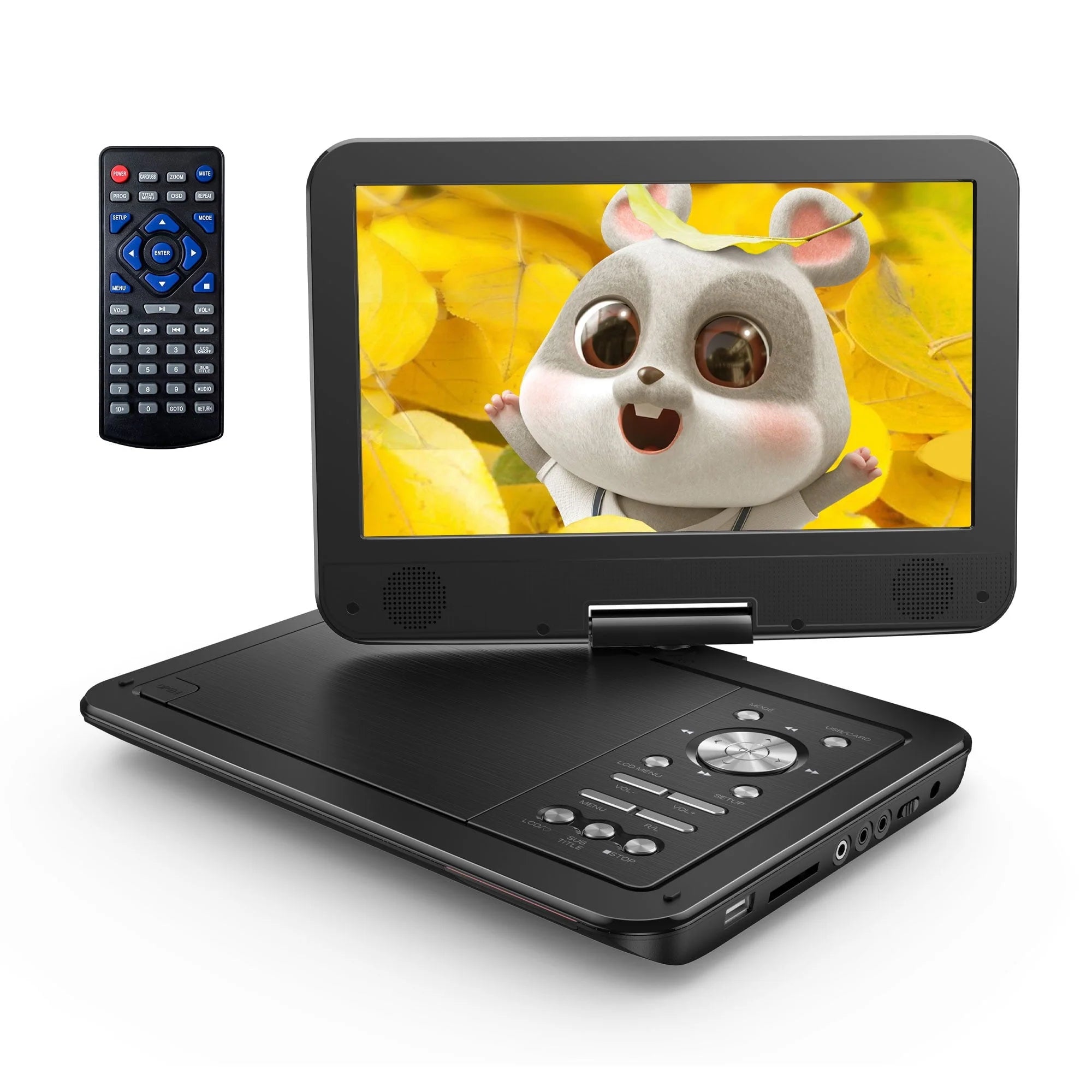 12.5" Portable DVD Player for Car 10.5" HD Swivel Screen Gift for Kids, 6 Hour Rechargeable Battery with Car Charger and AC Adaptor