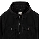 Men's Black Hooded Denim Jacket