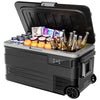 12 Volt Car Refrigerator, 80QT(75L) Portable RV Car Fridge with Wheels, 0℉~68℉, 12/24V DC & 110-240V AC, Black