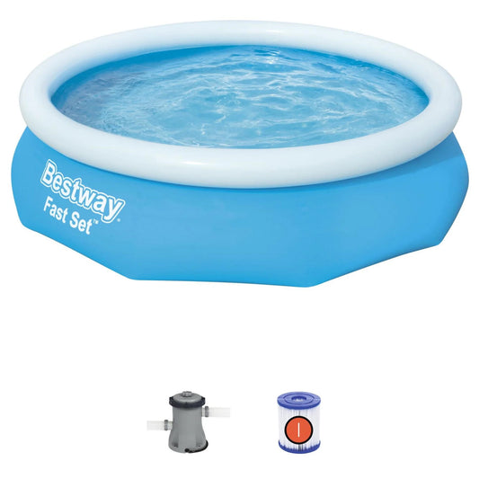 10' x 30" Fast Set Inflatable Above Ground Swimming Pool with Pump