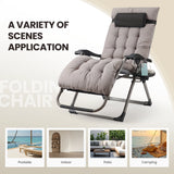 Naipo Zero Gravity Chair, Outdoor Foldable Padded Lounge Chair Recliner with Side Table, 353lbs Lounge Chair Sleep Relaxing, Winner