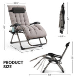 Naipo Zero Gravity Chair, Outdoor Foldable Padded Lounge Chair Recliner with Side Table, 353lbs Lounge Chair Sleep Relaxing, Winner