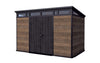 Signature 11x7 ft. Durable Resin Outdoor Storage Shed With Heavy Duty Floor and Locking Door, Walnut