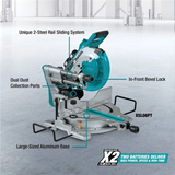 Makita X2 LXT Brushless Cordless Dual Bevel Sliding Compound Miter Saw w/ Laser