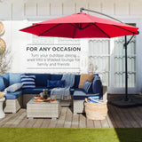 Best Choice Products 10ft Offset Hanging Outdoor Market Patio Umbrella w/ Easy Tilt Adjustment - Tan