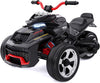 12V Electric Ride-On,Dual Motors,Music,Up to 5 mph,3 Wheel ATV Style for Kids Ages 3+,Black