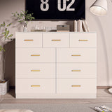 Ktaxon 6 Drawer Double Dresser Wood Dresser Storage Cabinet Drawer Organizer Chest Of Drawers, White