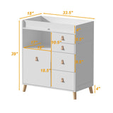 OXYLIFE 45" Baby Nursery Changing Table Dresser with 4 Drawers and Shelf for Nursery Room, White