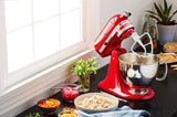 KitchenAid Artisan Series Tilt Head 5 qt Stand Mixer, Passion Red with Flat Beater, Dough Hook, Whip