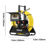 VEVOR Sewer Camera, 98 ft/30m, 4.3" Drain Inspection Camera, IP68 Waterproof Snake Plumbing Camera with Lights - 6 Adjustable LEDs, 4500mAh Battery & 16GB Card for Sewer Line Duct Pipes