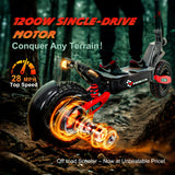 Off Road Electric Scooter for Adults, 1200W Motor Fast E Scooter, Up to 28MPH Top Speed & 20Miles Long Range, 11" Off-Road Tires, 330lbs MAX Load, Foldable
