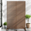 MAYEERTY 72*47" Outdoor Black Metal Privacy Panel Screen for Patio, Classic Louvered