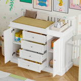 OXYLIFE 45" Baby Nursery Changing Table Dresser with 4 Drawers and Shelf for Nursery Room, White