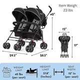 Dream On Me Volgo Twin Umbrella Stroller