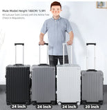 All Aluminum Hardshell Luggage, Airline Approved Zipperless Hardside Carry on Suitcase with Spinner Wheels, Checked Aluminium Luggage Metal Rolling Luggage Case for Travel, Business