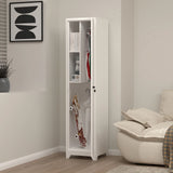 Marcree Slim Broom Storage Cabinet, Metal Cabinet with Shelves and Hanging Rod, 65" Utility Storage Cabinet with Locking Door, Tall Cleaning Storage Cabinet for Kitchen, Pantry, Office, Shop, Garage