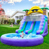 26FT Inflatable Double Water Slide for Kids & Adults, PVC Inflatable Water Park with Blower, Giant Splash Pool for Backyard & Outdoor Fun, 26'L x 12'W x 14'H