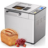 Simzlife 25-in-1 Bread Maker Machine, 2LB Capacity for Dough & Bread with Automatic Fruit and Nut Dispenser, Stainless Steel Construction