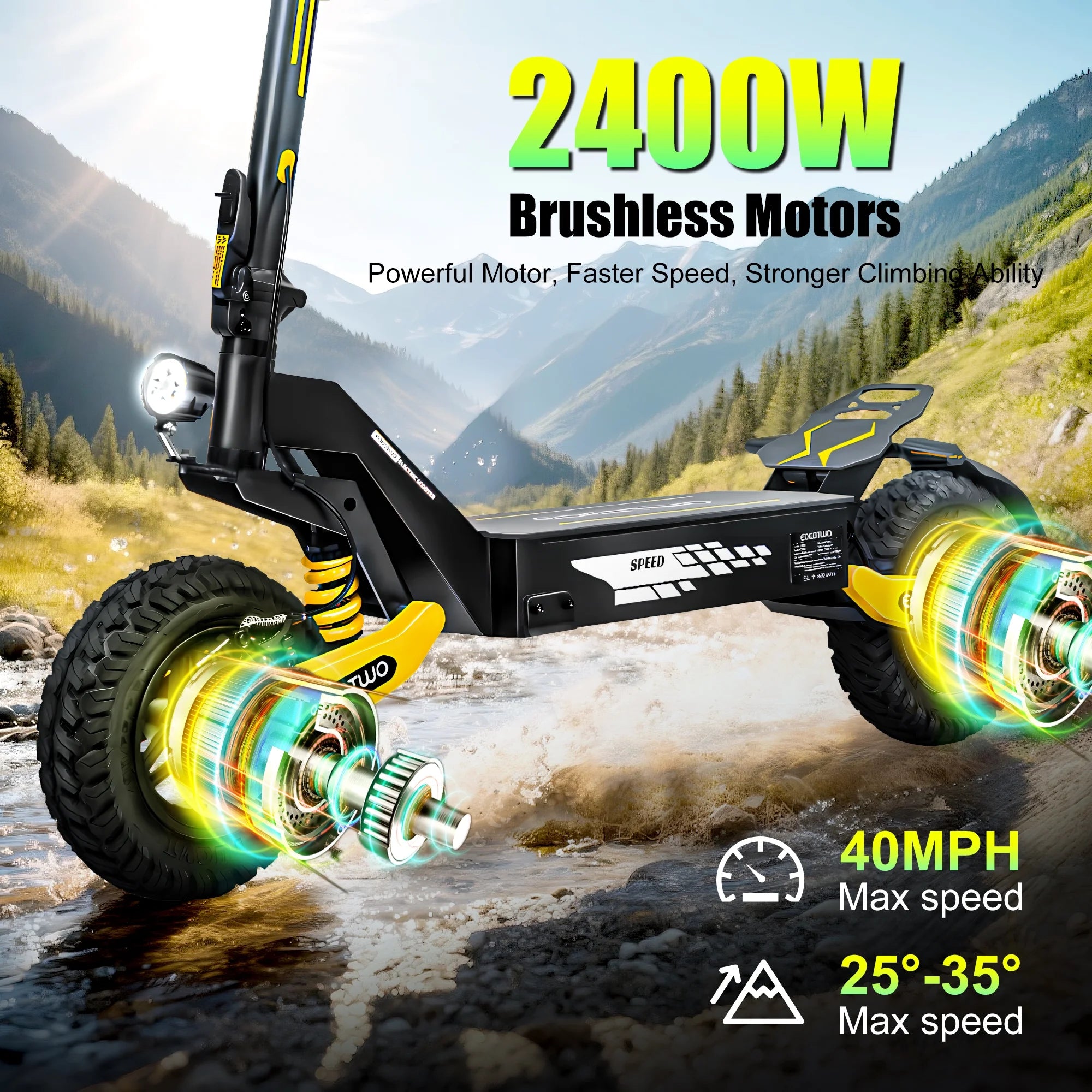 Off Road Electric Scooter for Adults, 1200W Motor Fast E Scooter, Up to 28MPH Top Speed & 20Miles Long Range, 11" Off-Road Tires, 330lbs MAX Load, Foldable