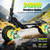 Off Road Electric Scooter for Adults, 1200W Motor Fast E Scooter, Up to 28MPH Top Speed & 20Miles Long Range, 11" Off-Road Tires, 330lbs MAX Load, Foldable