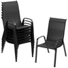 8Pcs Patio Dining Chairs Outdoor Stackable Armrest Chairs for Lawn Garden Backyard