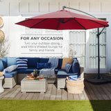 Best Choice Products 10ft Offset Hanging Outdoor Market Patio Umbrella w/ Easy Tilt Adjustment - Tan