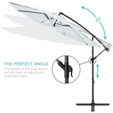 Best Choice Products 10ft Offset Hanging Outdoor Market Patio Umbrella w/ Easy Tilt Adjustment - Tan