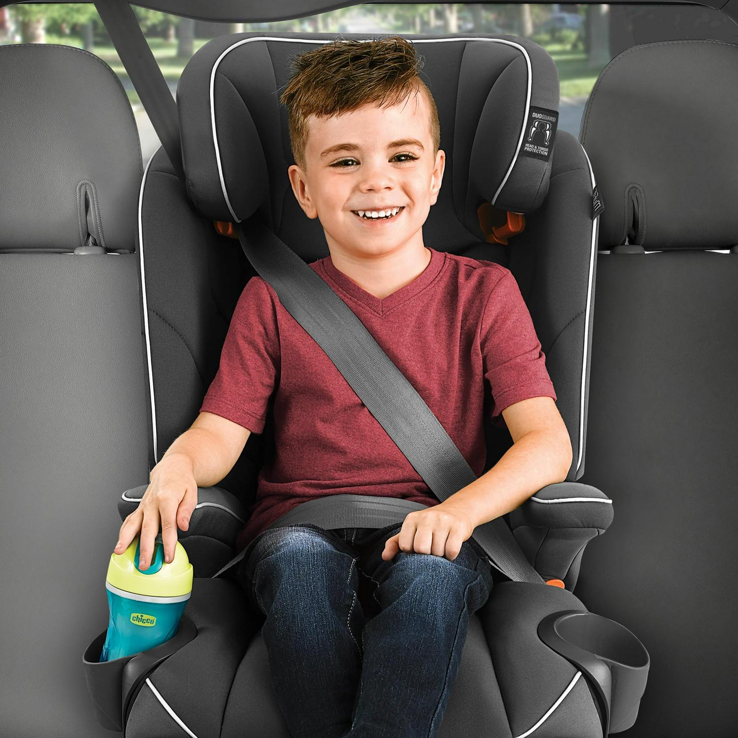 Chicco MyFit Harness and Booster Car Seat - Fathom (Grey/Blue). New