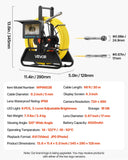 VEVOR Sewer Camera, 98 ft/30m, 4.3" Drain Inspection Camera, IP68 Waterproof Snake Plumbing Camera with Lights - 6 Adjustable LEDs, 4500mAh Battery & 16GB Card for Sewer Line Duct Pipes