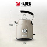 Haden Dorset 1.7 Liter Electric Water Kettle with Base, Putty & Chrome