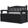 80 Gallon Plastic Storage Bench Made Of Durable Weatherproof Resin And Deck-Box Organized Storage Compartment For Outdoor Patios And Lawns,Black