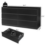 Ktaxon 6 Drawer Double Dresser Wood Dresser Storage Cabinet Drawer Organizer Chest Of Drawers, White
