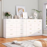 Ktaxon 6 Drawer Double Dresser Wood Dresser Storage Cabinet Drawer Organizer Chest Of Drawers, White