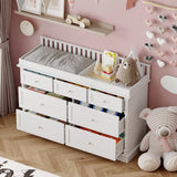 OXYLIFE 45" Baby Nursery Changing Table Dresser with 4 Drawers and Shelf for Nursery Room, White