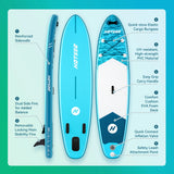 Hotsee 10' Inflatable Stand up Paddle Board 6'' Thick SUP Paddle Board with Accessories for Fishing, Non-Slip Deck, Double Action Pump