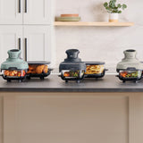 Ninja Crispi 4-in-1 Portable Glass Air Fryer Cooking System, 4-Qt & 6-Cup Containers, Cyberspace