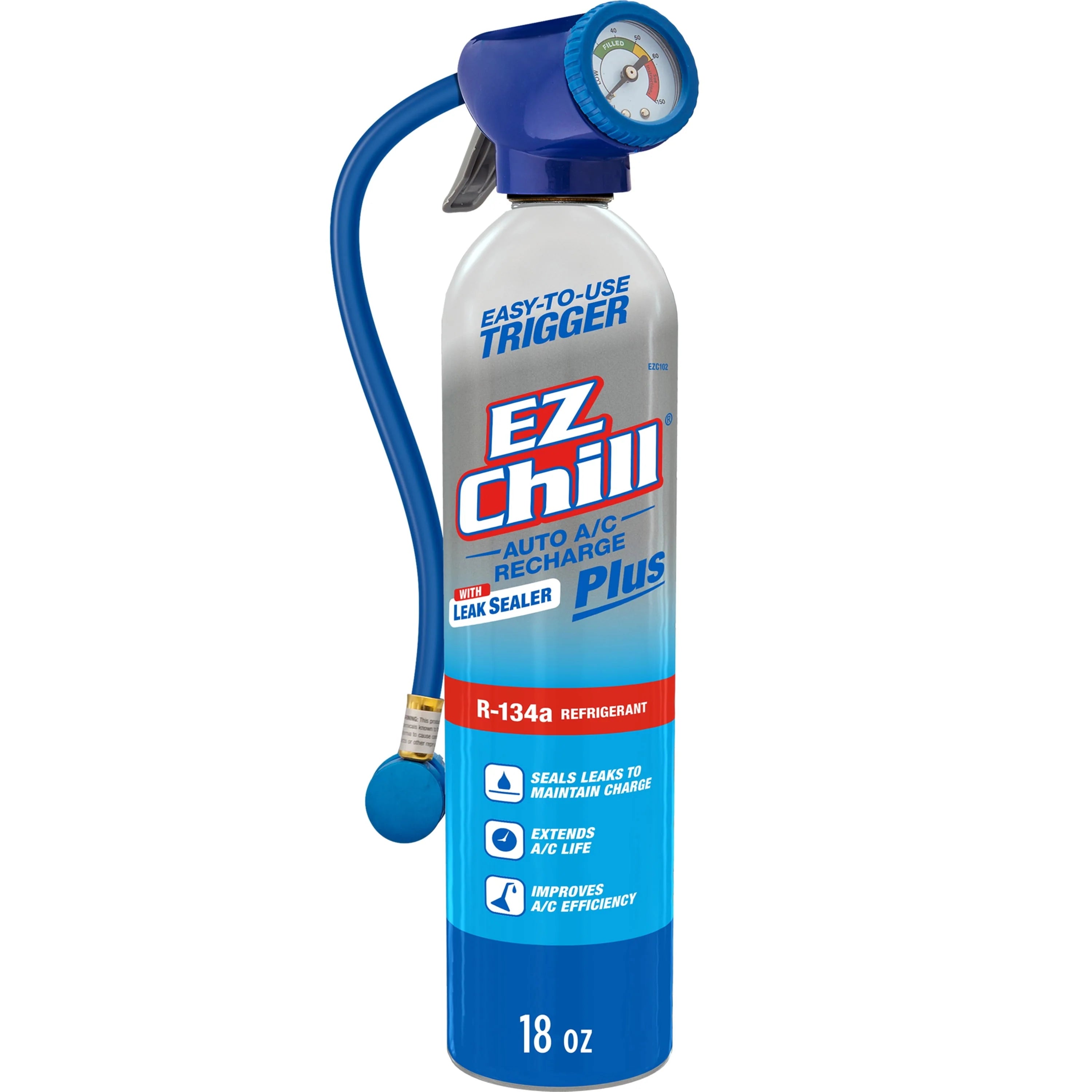 R-134a Auto AC Recharge Kit with Leak Sealer Plus - 18 OZ
