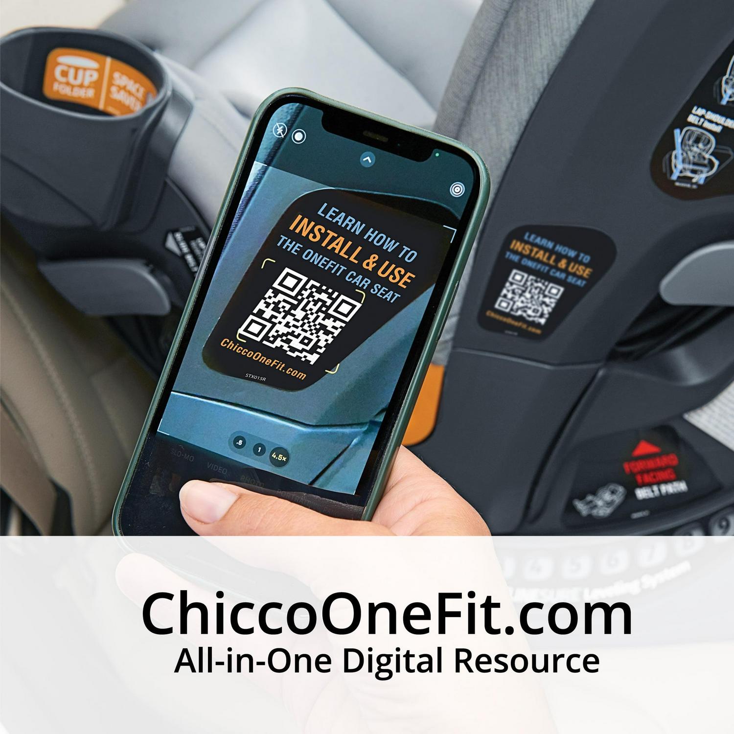 Chicco OneFit ClearTex All-in-One Car Seat - Slate (Grey). New