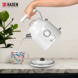 Haden Dorset 1.7 Liter Electric Water Kettle with Base, Putty & Chrome