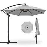 Best Choice Products 10ft Offset Hanging Outdoor Market Patio Umbrella w/ Easy Tilt Adjustment - Tan