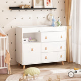 OXYLIFE 45" Baby Nursery Changing Table Dresser with 4 Drawers and Shelf for Nursery Room, White