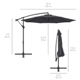 Best Choice Products 10ft Offset Hanging Outdoor Market Patio Umbrella w/ Easy Tilt Adjustment - Tan