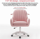 Home Office Chair Computer Chair with Mid-Back Upholstered Modern Tufted Computer Task Chair Swivel Height Adjustable Velvet Accent Chair.��White��