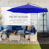 Best Choice Products 10ft Offset Hanging Outdoor Market Patio Umbrella w/ Easy Tilt Adjustment - Tan