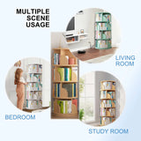 Rotating Bookshelf Tower, 4/5 Tier Circular Bookcase for Kids&Adults, Wood 360�� Floor Standing Book Storage Rack, Spinning Bookshelfs Tower for Classroom Playroom Study Bedroom