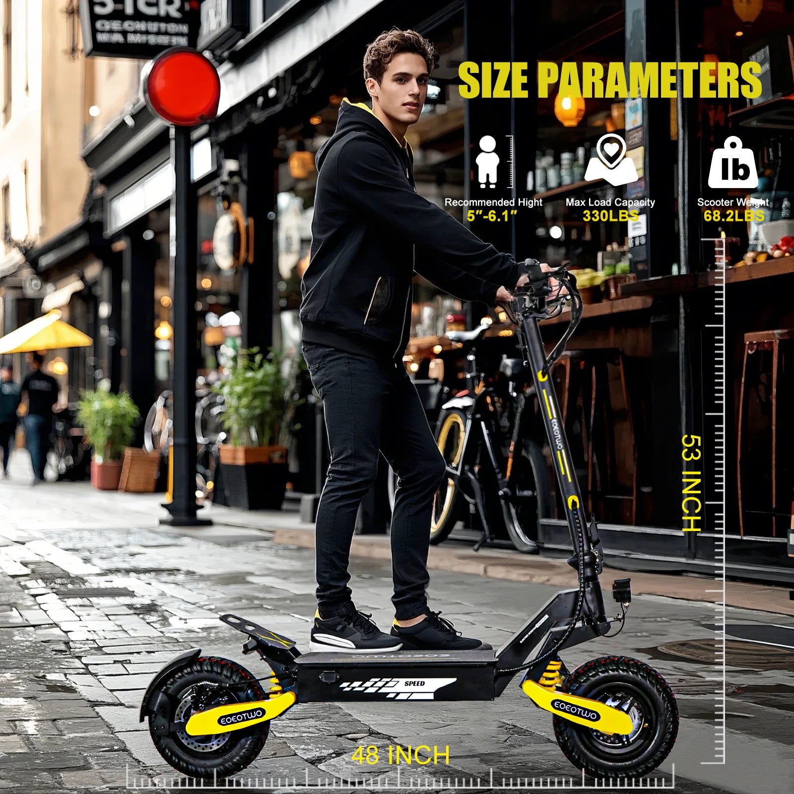 Off Road Electric Scooter for Adults, 1200W Motor Fast E Scooter, Up to 28MPH Top Speed & 20Miles Long Range, 11" Off-Road Tires, 330lbs MAX Load, Foldable