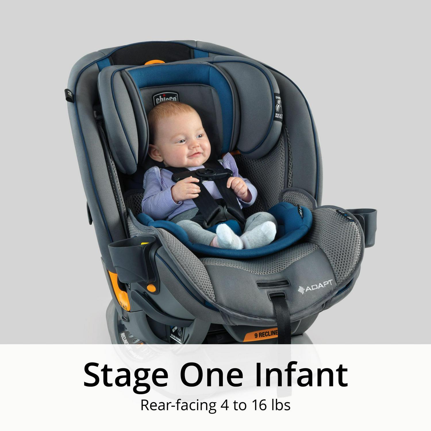 Chicco Fit4 Adapt 4-in-1 Convertible Car Seat - Vapor (Grey)